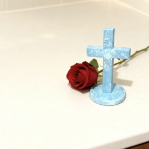 Handmade Resin Cross- Blue
