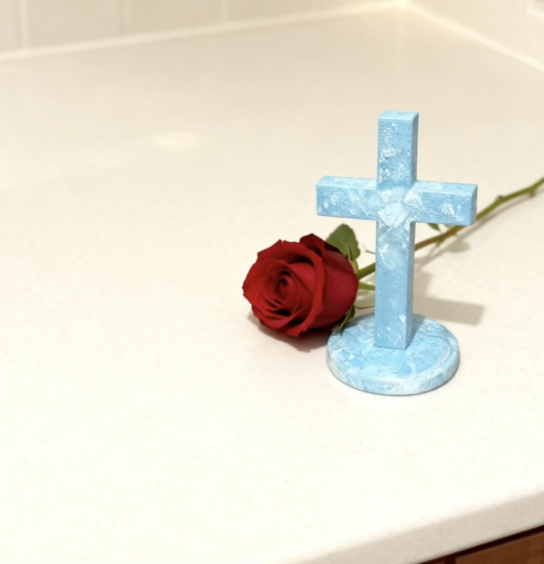 Handmade Resin Cross- Blue